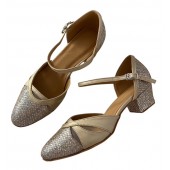 SHALLANCE GOLD SPARKLE -  BLOCK HEEL